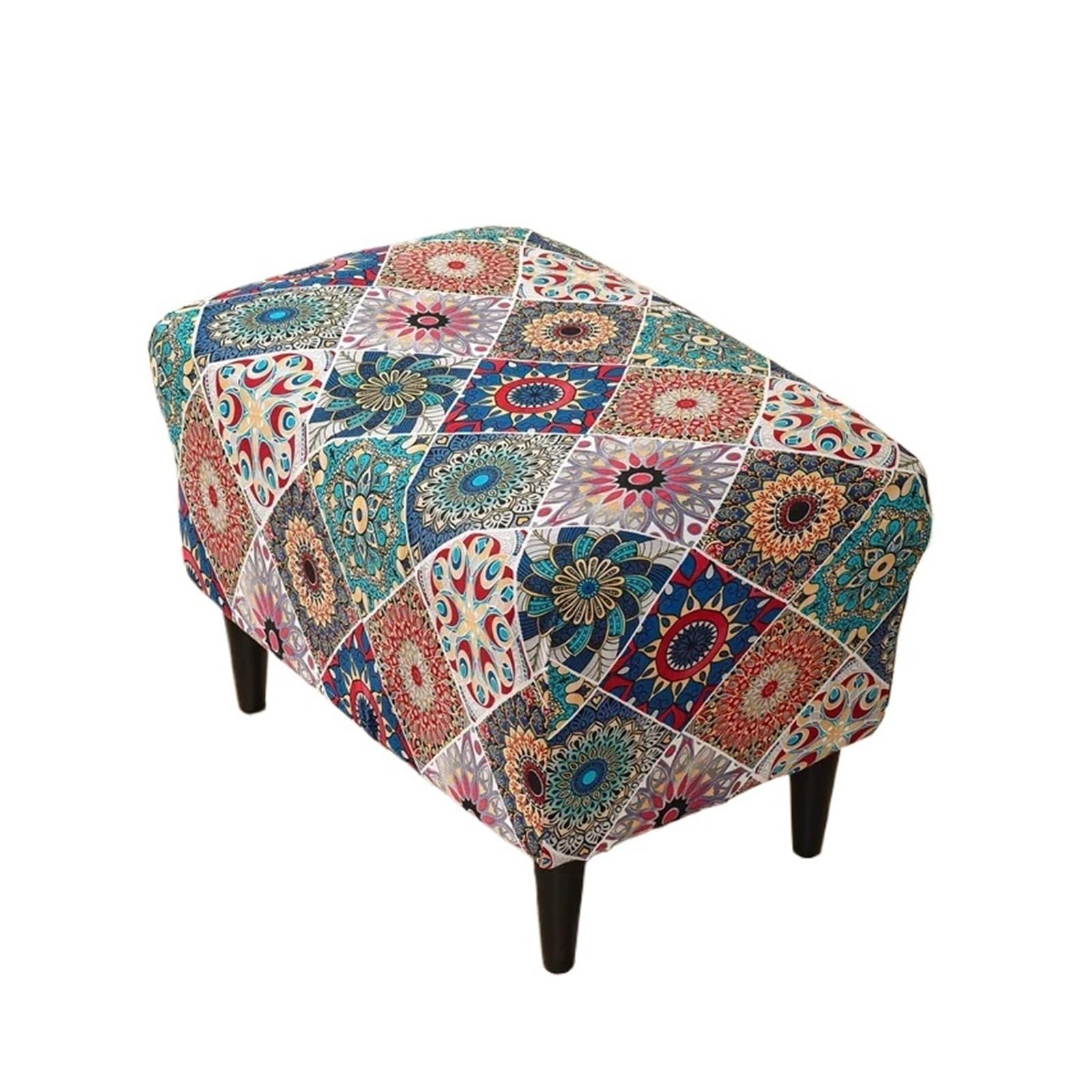 GCYEIDMA Wing Chair Slipcover Elastic Wing Chair Cover Stretch Sofa Slipcovers Sloping Armchair Case with Seat Cushion Covers(B7 Footstool Cover)