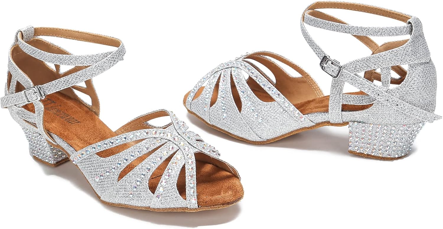 TTdancewear Dance Shoes for Women Low Heel Ballroom Dance Shoes Salsa Latin Practice Dancing Shoes Cuban Heels 1.5 inch - Image 5