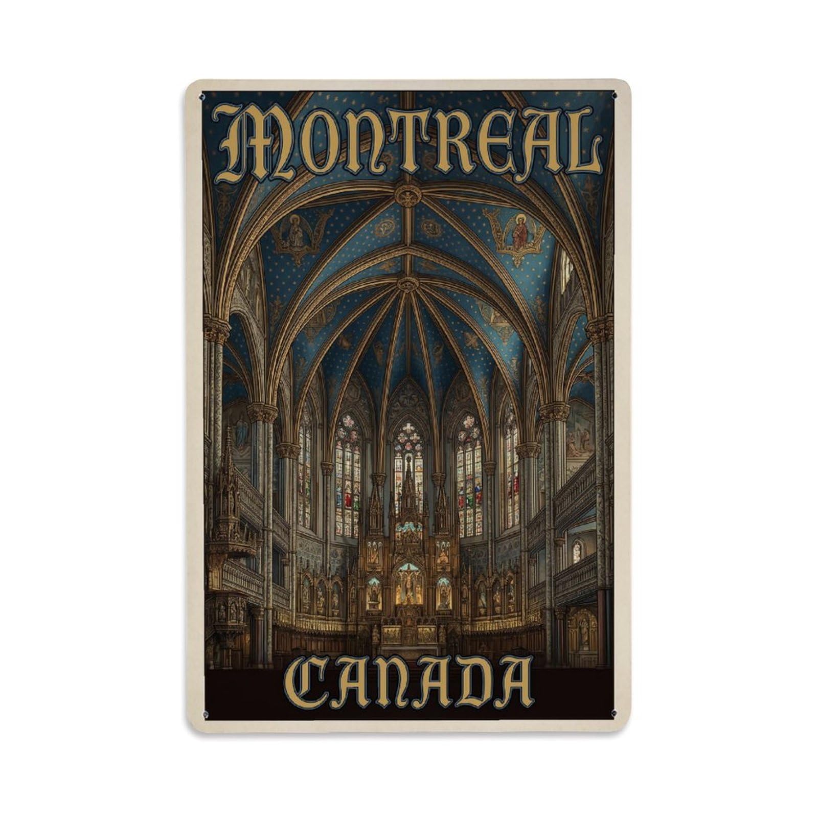 Xanthor Style Canada Montreal Vintage Travel Metal Tin Sign