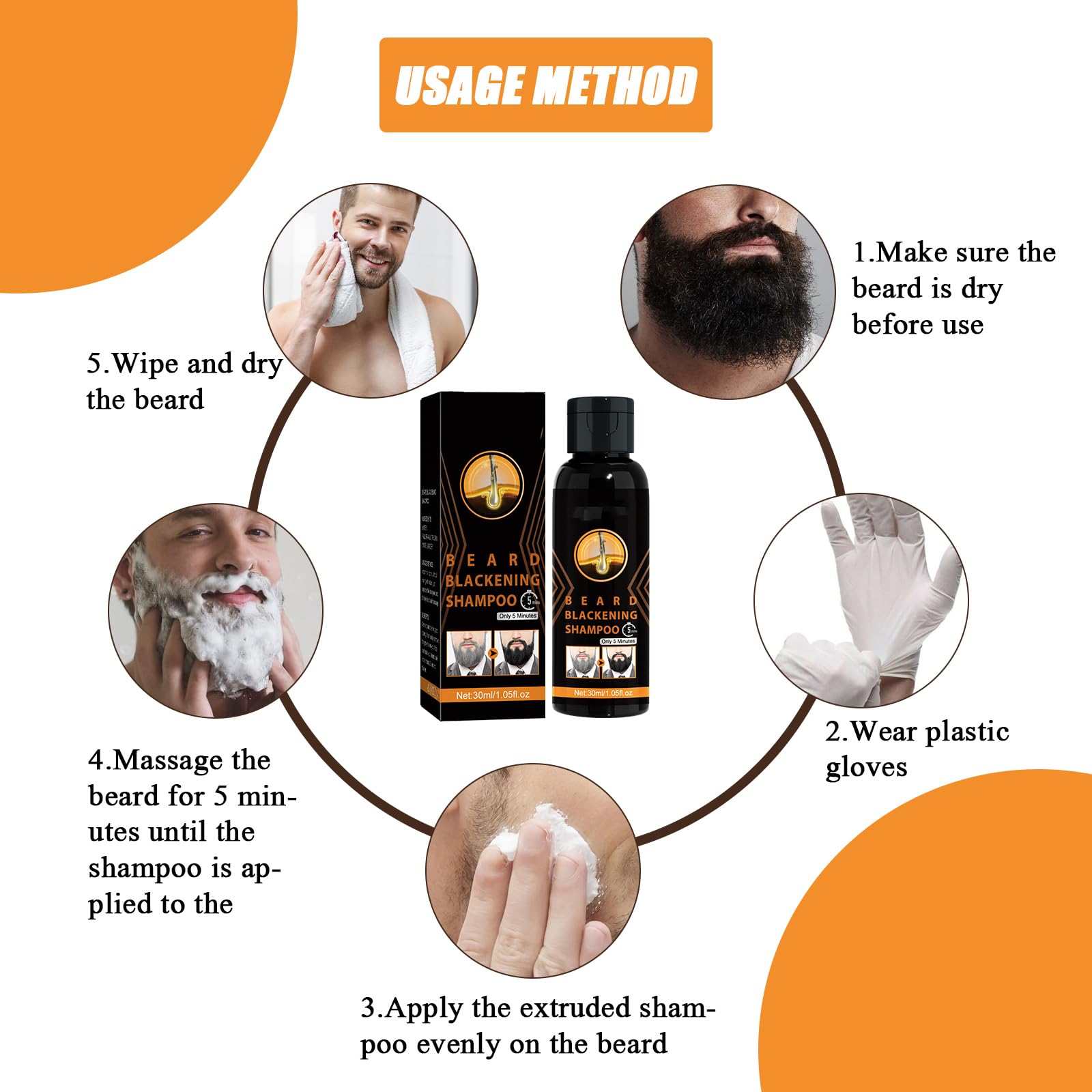 Tinte Para Barba Hombre, Tinte Barba Hombre, Barra De Champú para Oscurecer la Barba, Color de Barba Negro, Barra de Champú para Oscurecer el Cabello, el Cuidado Diario de la Barba