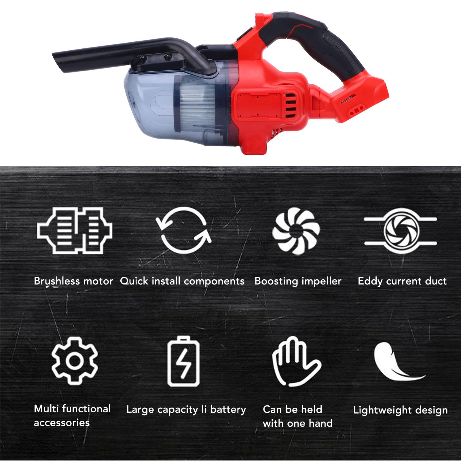 Aspiradora inalámbrica de Mano, Potente succión, Recargable, portátil, máquina de Limpieza con Filtro Lavable para el hogar, Coche, Suelo, Alfombra, ABS, Capacidad del Tanque de