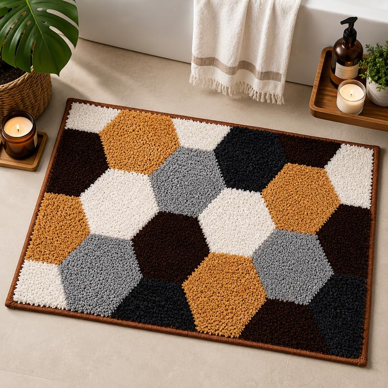 Microfiber Door Mat |60 x 40 cm, Pack of 1| TPR Anti Slip Backing, Super Absorbent, Soft, Quick Dry & Washable Entrance Doormat for Home, Front Door, Entryway, Floor Mat, Football Brown-image-35