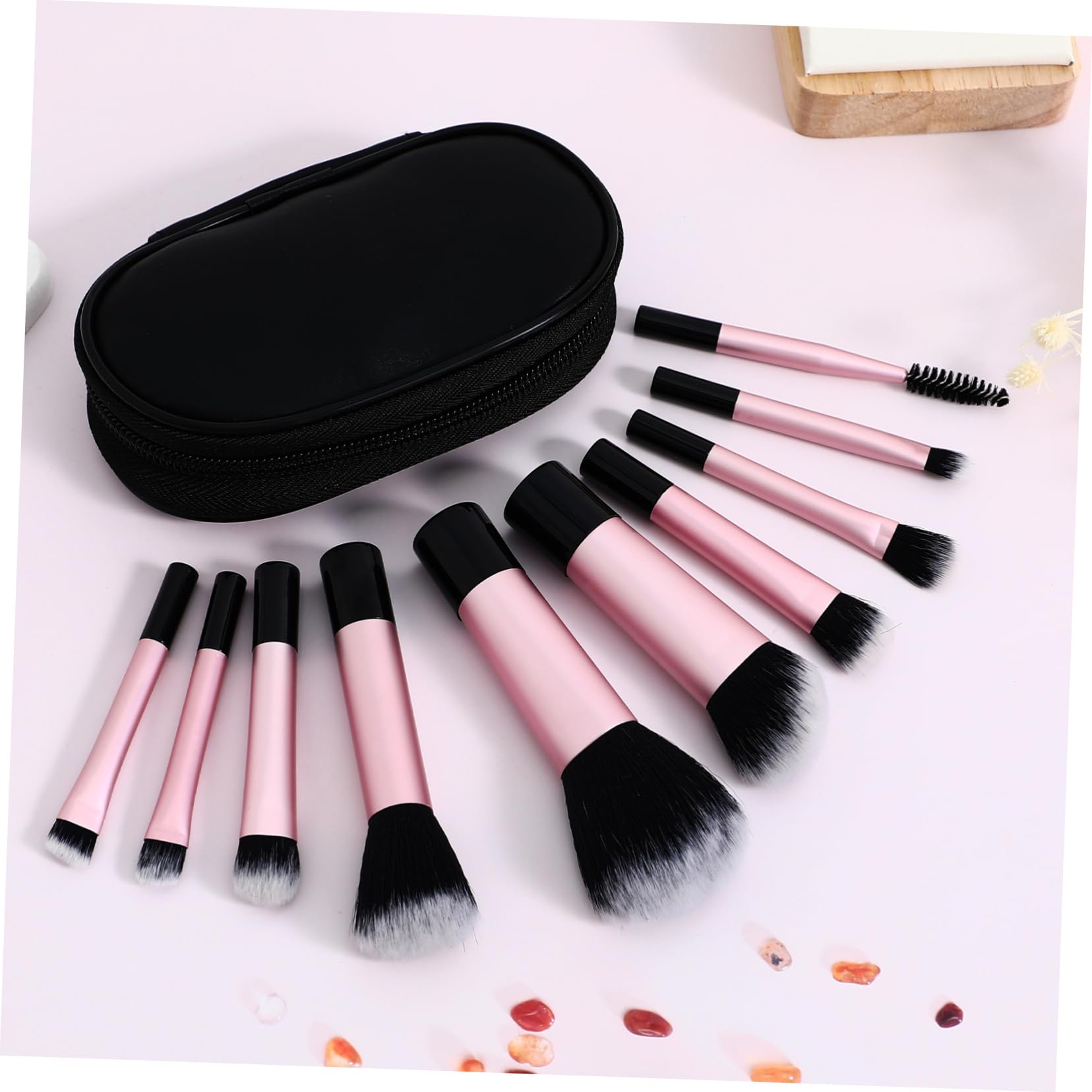 Baluue 40piezas Mini Brochas De Maquillaje Bolsa De Almacenamiento De Brochas De Viaje Para Cosméticos De Ojos y