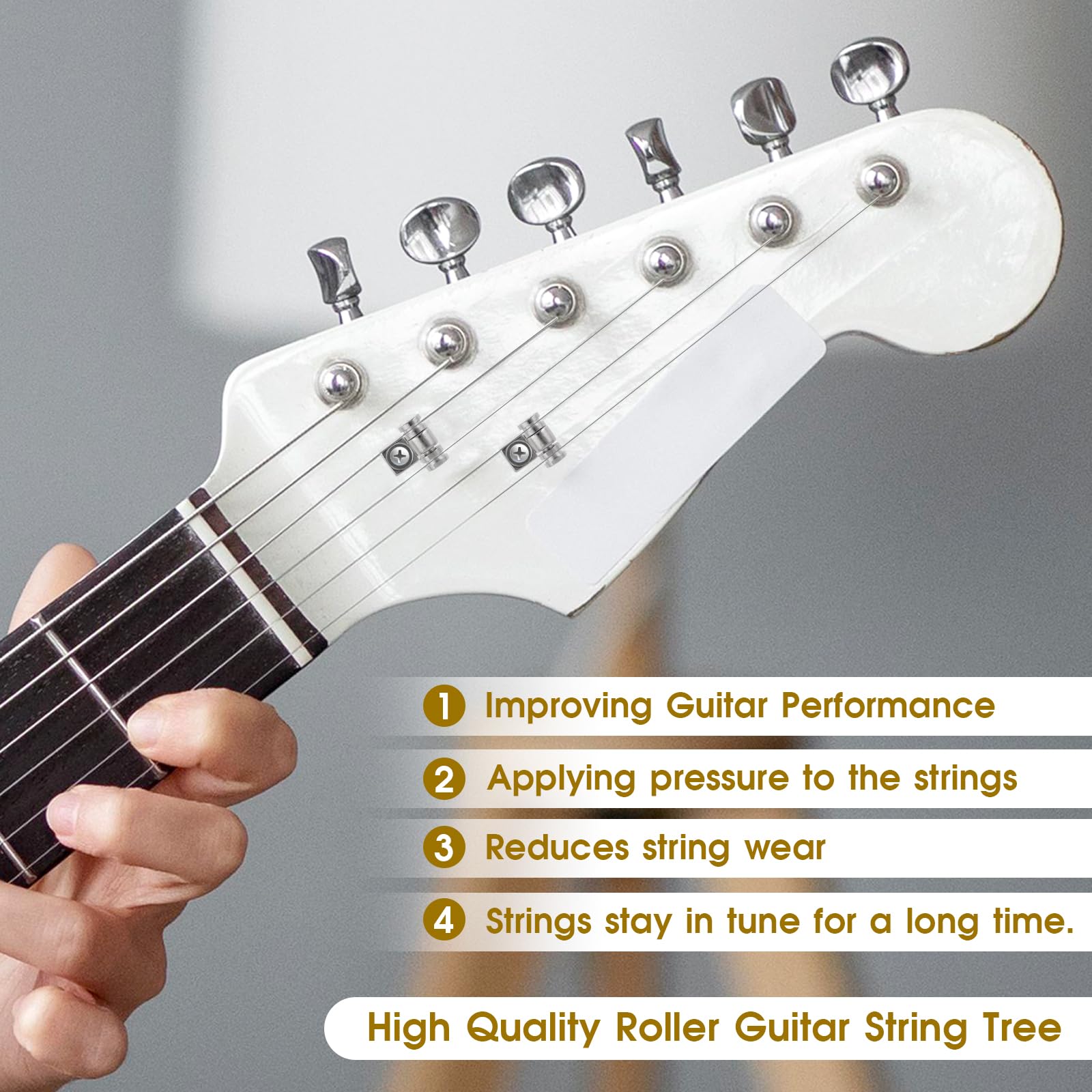 String Guide Roller Snapklik.com : Guitar Roller String Retainers, 4 Pcs String Trees For ...