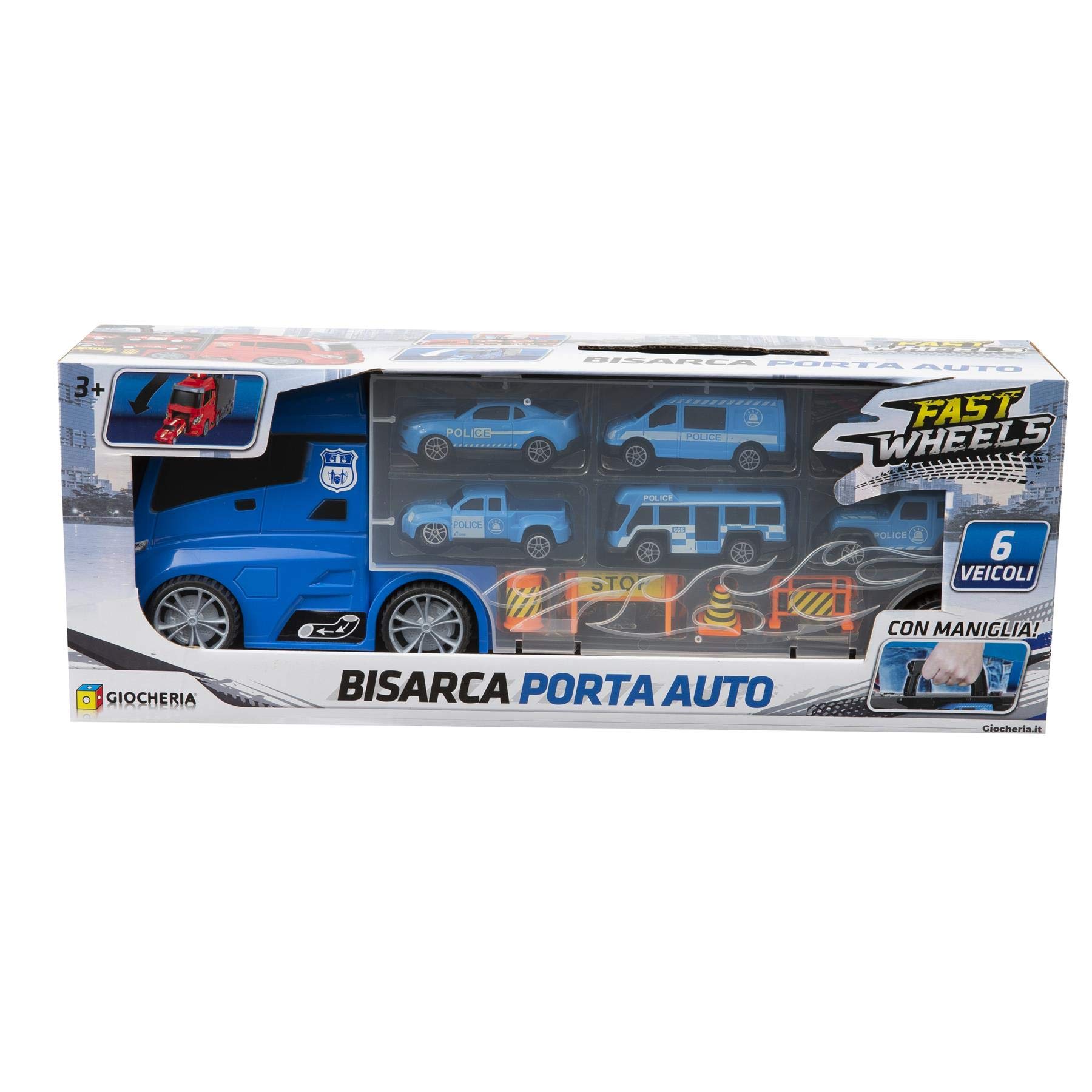 Giocheria GGI190001 Fast Wheels - Bisarca Piccola con Maniglia 3 Modelli