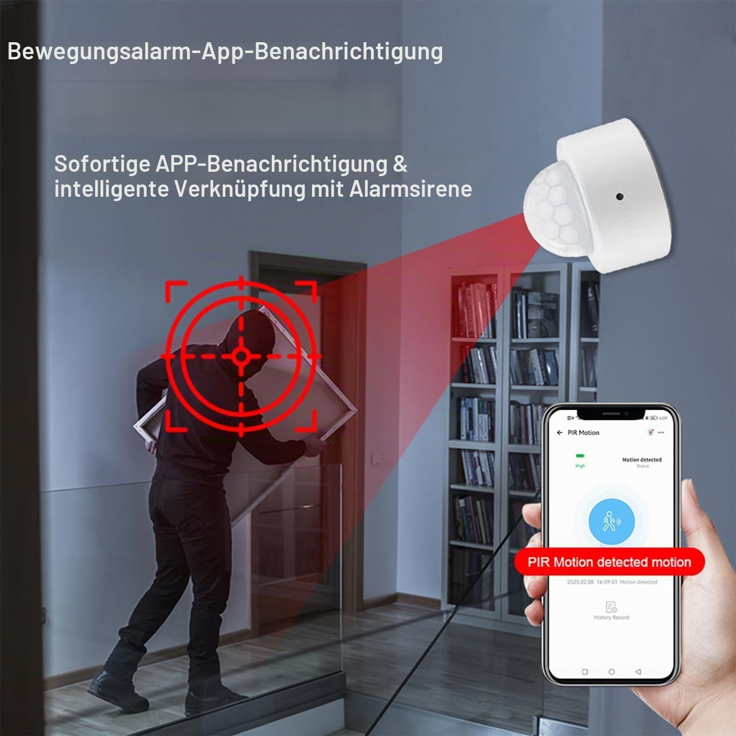 Haozee Zigbee PIR Smart-Bewegungssensor, hohe Empfindlichkeit | Echtzeit-Erkennung, Zigbee-Hub erforderlich, unterstützt Home Assistant und Zigbee2MQTT