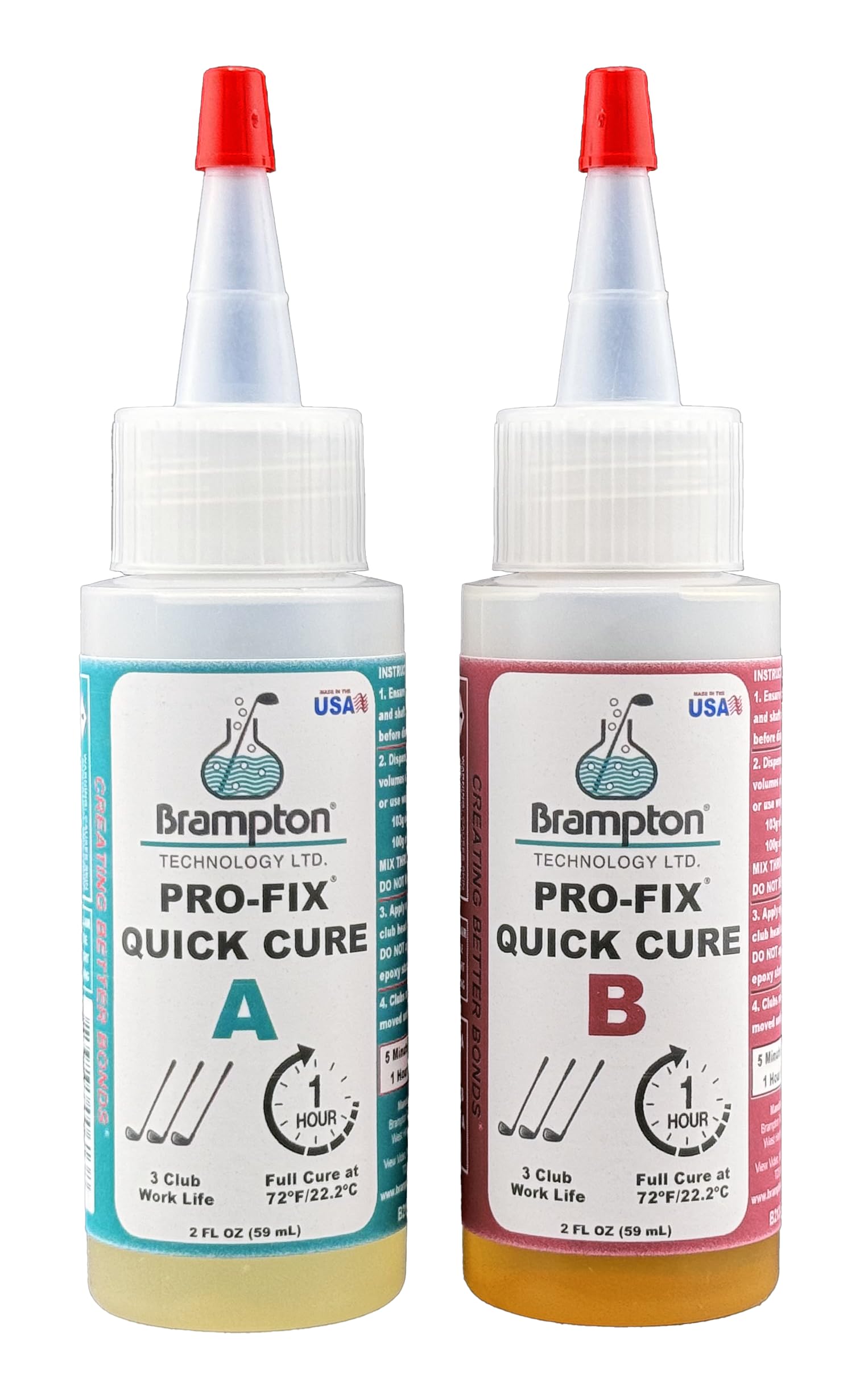 Brampton PRO-FIX Quick Cure Golf Epoxy - 30 Minute Club Repair for All Shafts, Heads, Drivers, Putters, and Irons - Engineered for The Golf Industry