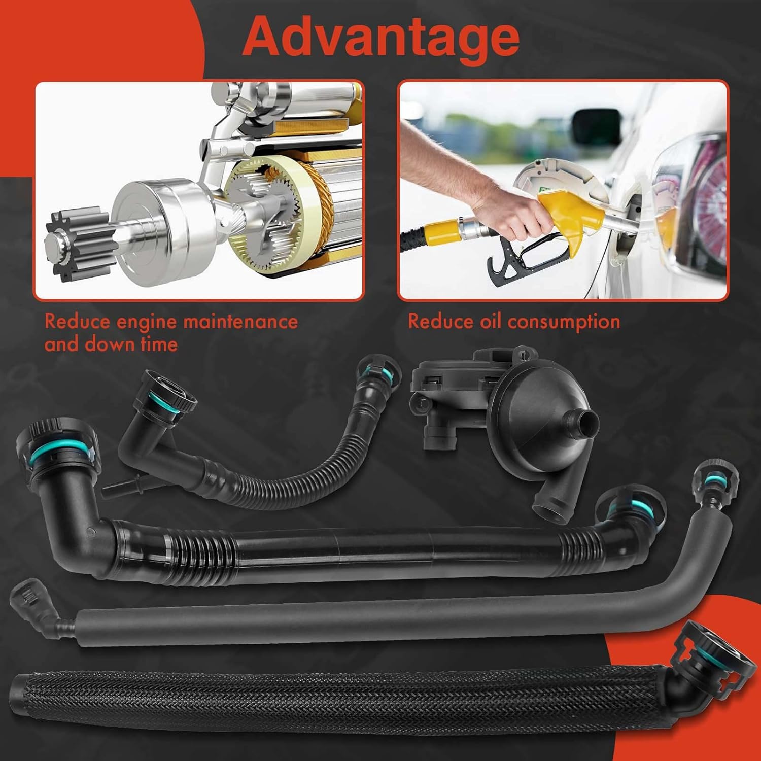 A-Premium 5 PCS Crankcase Vent Valve Breather Hose Kit (PCV) Ventilation Separator Compatible with BMW Models - E36 E46 E39 E60-320i 320Ci 323i 325i 325Ci 328i 328Ci 330i 330xi 525i 528i 530i X3 Z3