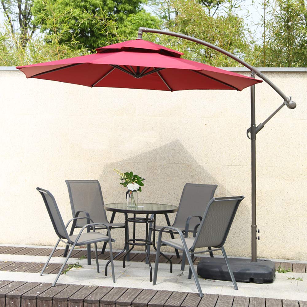 Parasol rzymski w stylu europejskim Parasol ogrodowy z korbą ręczną Aluminiowa markiza Nadaje się do plaży Basen Dziedziniec Taras Składany parasol zewnętrzny(KHAKI)