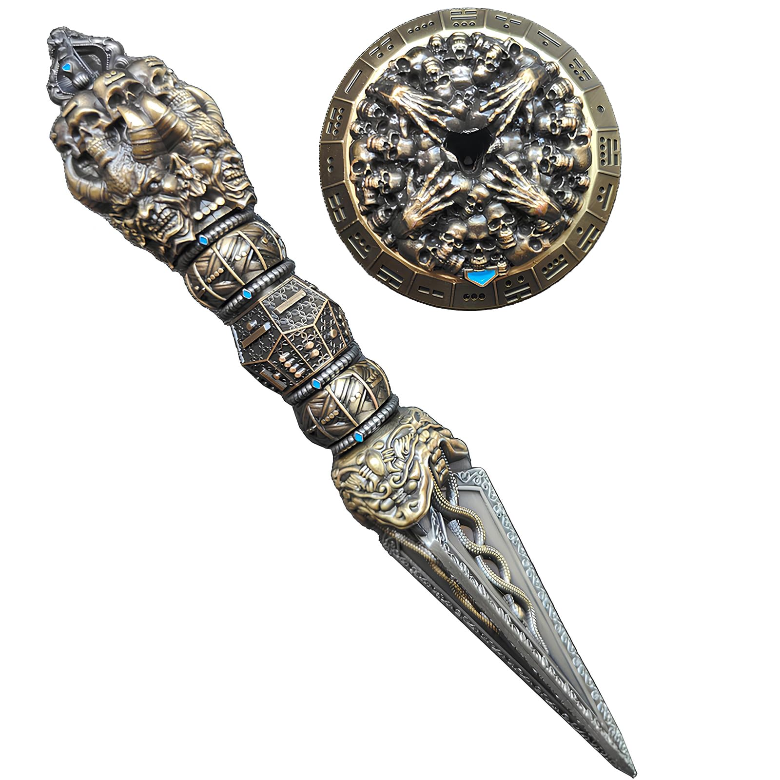 Wand Dice Unique Dice Design 7 in 1 Dice Spinner for Dungeons and Dragons Role Playing Dice DND Dice Set D4, D6, D8, D10, D%, D12 and D20 - Color Brass โ image 1