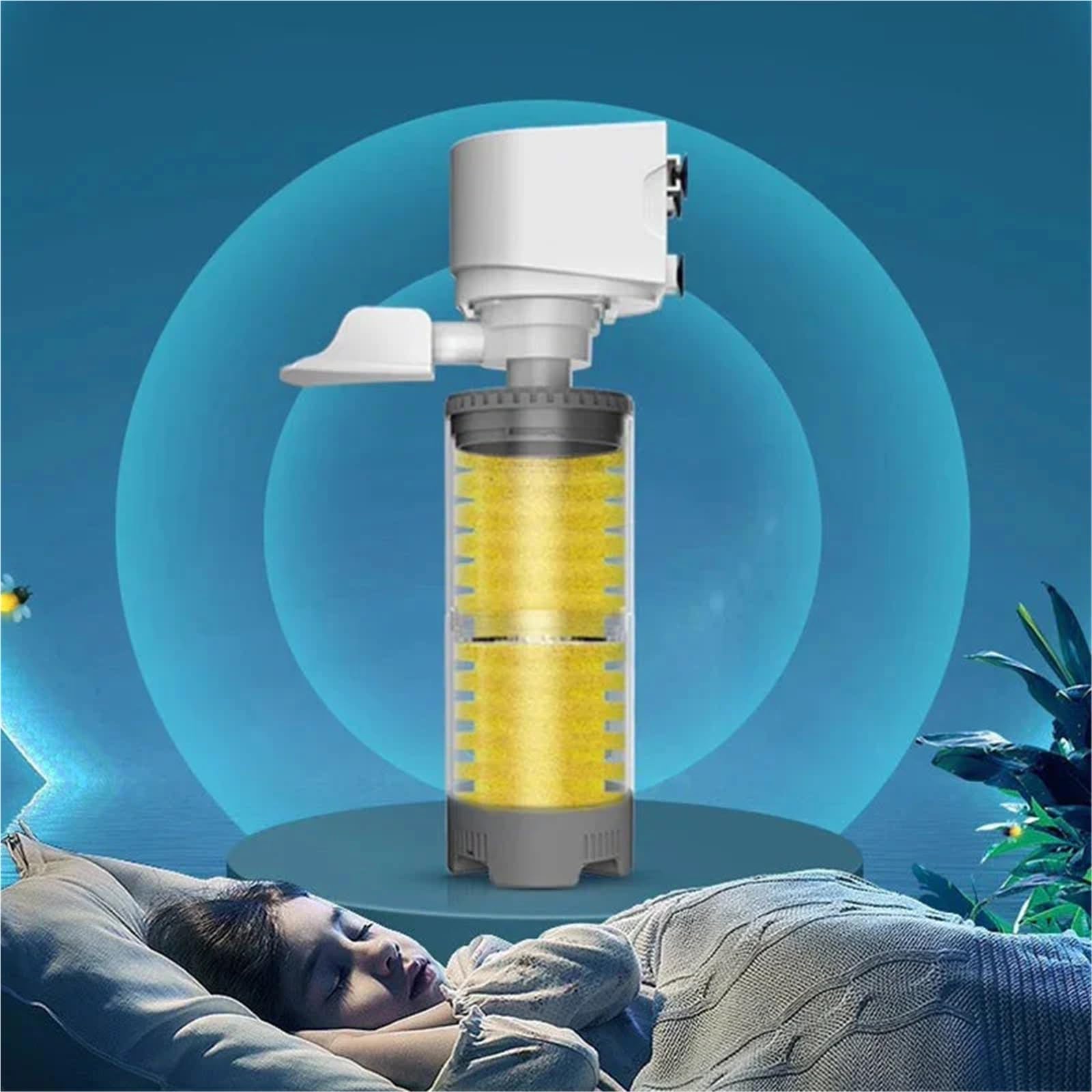 Filtro para Acuario, Bomba Eléctrica De Filtro para Acuario | Silenciosa, 3 En 1, Accesorios Agua Internos(25W)