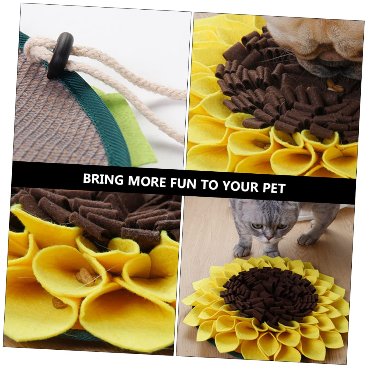 Didiseaon 3pezzi Tappetino Olfattivo Per Cani Tappetino Da Foraggio Forma Di Girasole Antiscivolo e Facile Da Riporre Per Allenamento e Divertimento Del Tuo Animale Domestico