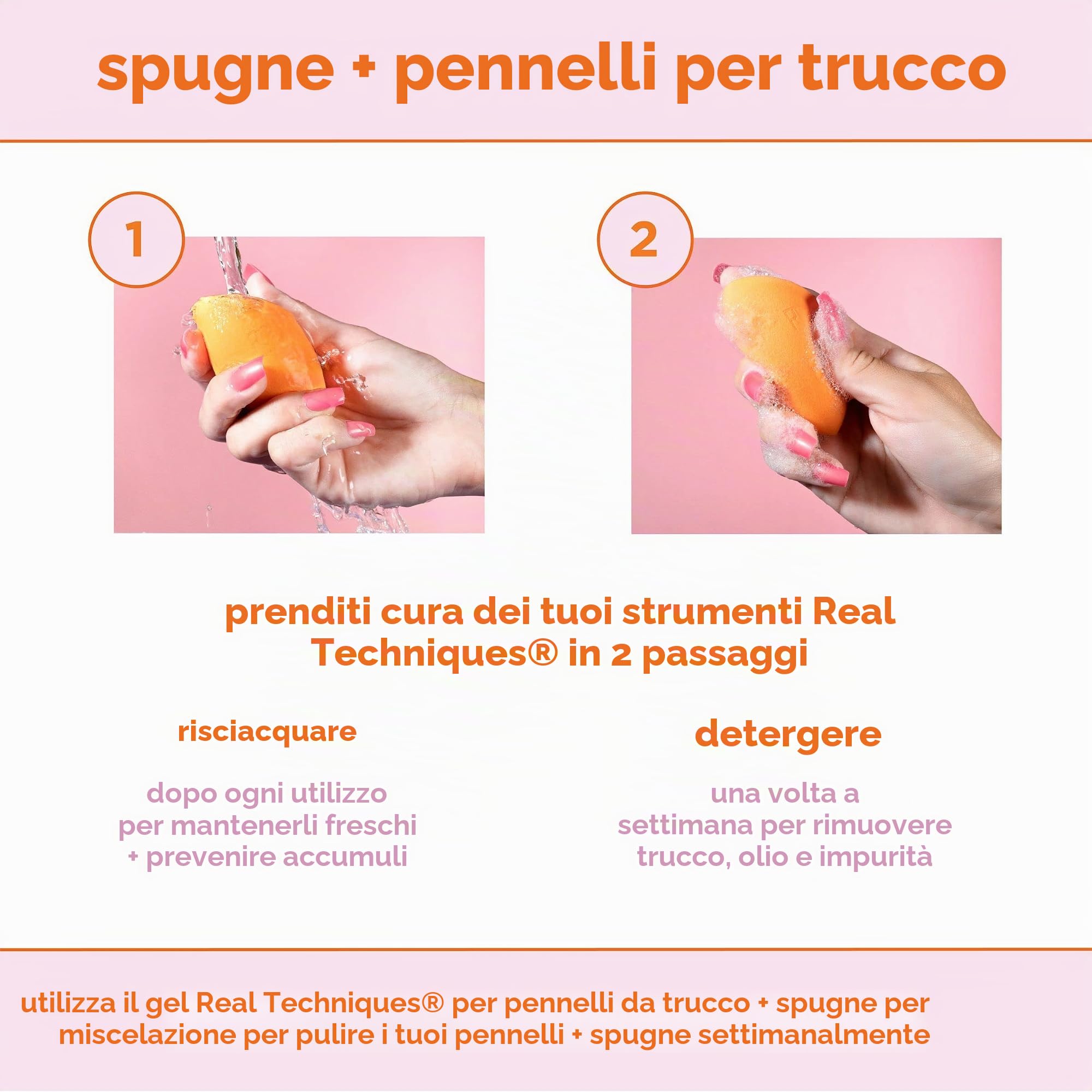 REAL TECHNIQUES Endless Summer - Kit di pennelli per il trucco, pennelli per il viso, per fondotinta e cipria, qualità premium, set da 6 pezzi, rosa