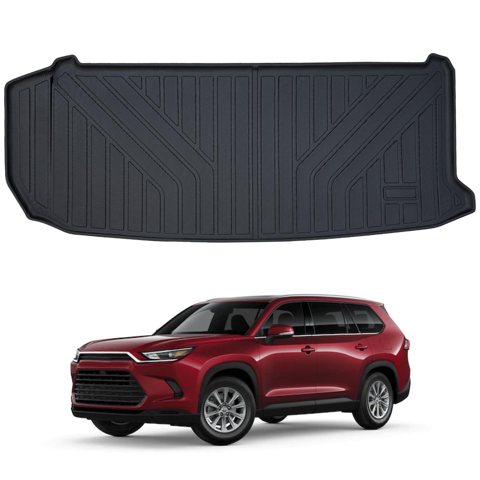 Trunk Mat for 2024 Toyota Grand Highlander?Fit for XLE Version?(Trunk Without Speaker On The Left) -Not Fit Lexus TX,TPE All Weather Cargo Liner Accessories, Cargo Mat Easy to Clean
