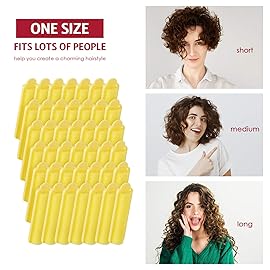 Syhood 43 Pcs Foam Sponge Hair Rollers Women 0.59 Inch Soft Sleeping Curlers Flexible Sponge Curler Tool and Rat Tail Comb for Hair Styling Hairdressing Overnight Curl and Volume(Yellow)