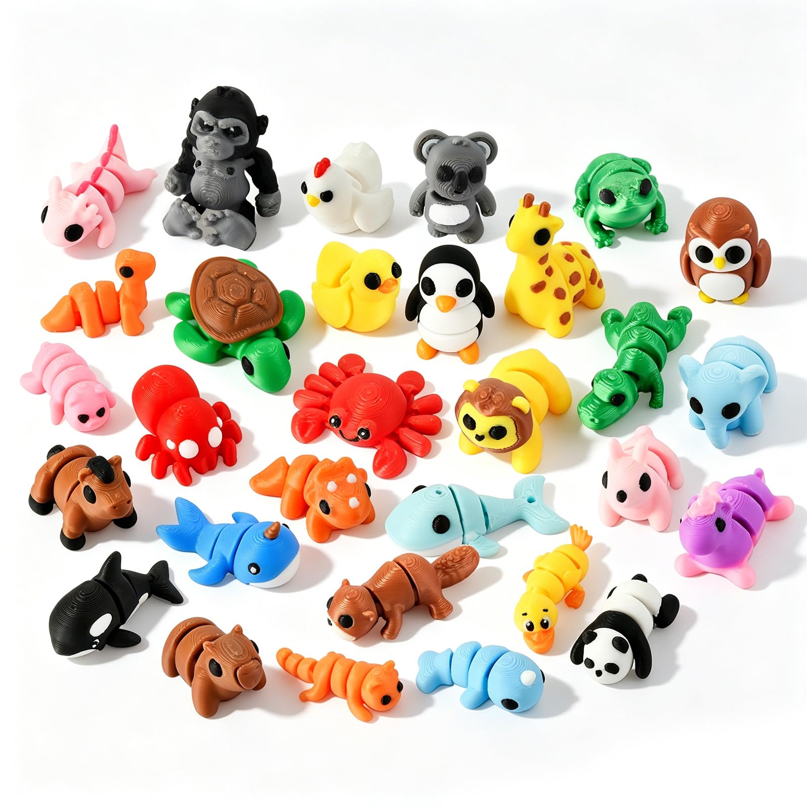 30 PCS Mini 3D Printed Animals, Surprise Desk Pets for Classroom Rewards — image 1