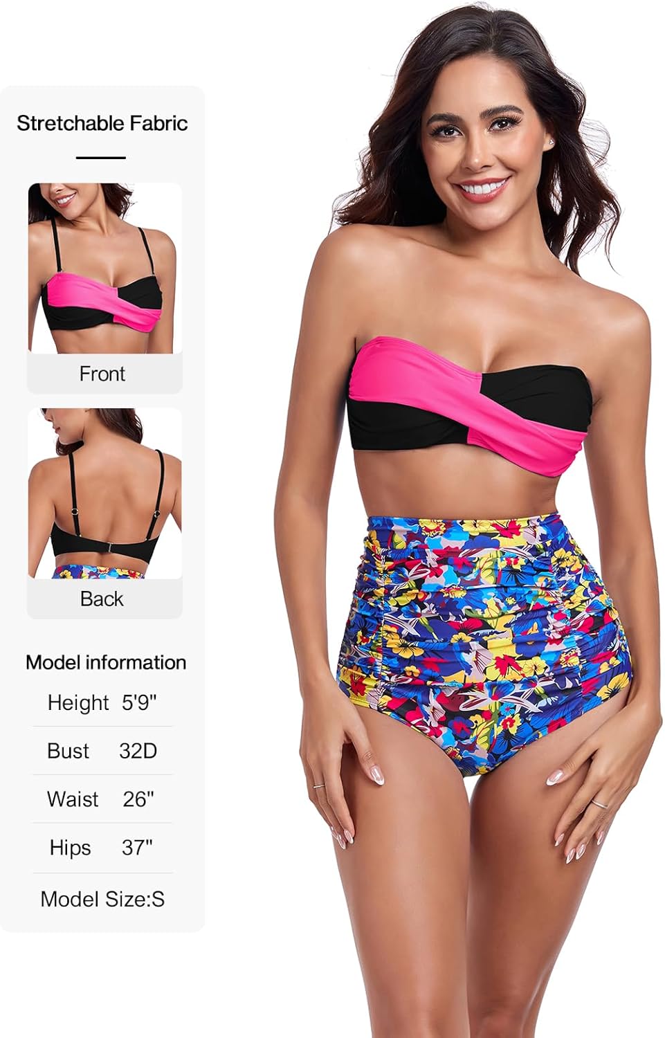 Ocean Blues Women's Strapless Bikini Top Bandeau Swimsuit Off Shoulders Bikini Top Wire-Free Bathing Suit Top - Image 6