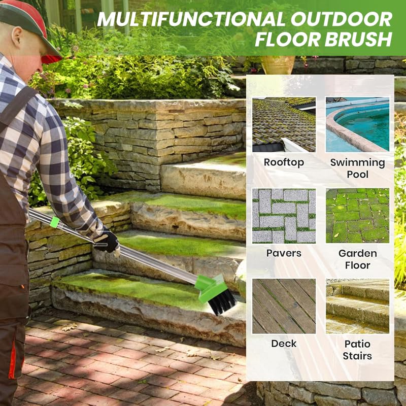 3-in-1 Versatile Weed Brush Combo Set,Triple-Action Garden Tool Set for Weed & Moss Control - 3 Gap Brushes with Removable Handle for Patio, Pavement & Lawn Care (3 Sets)