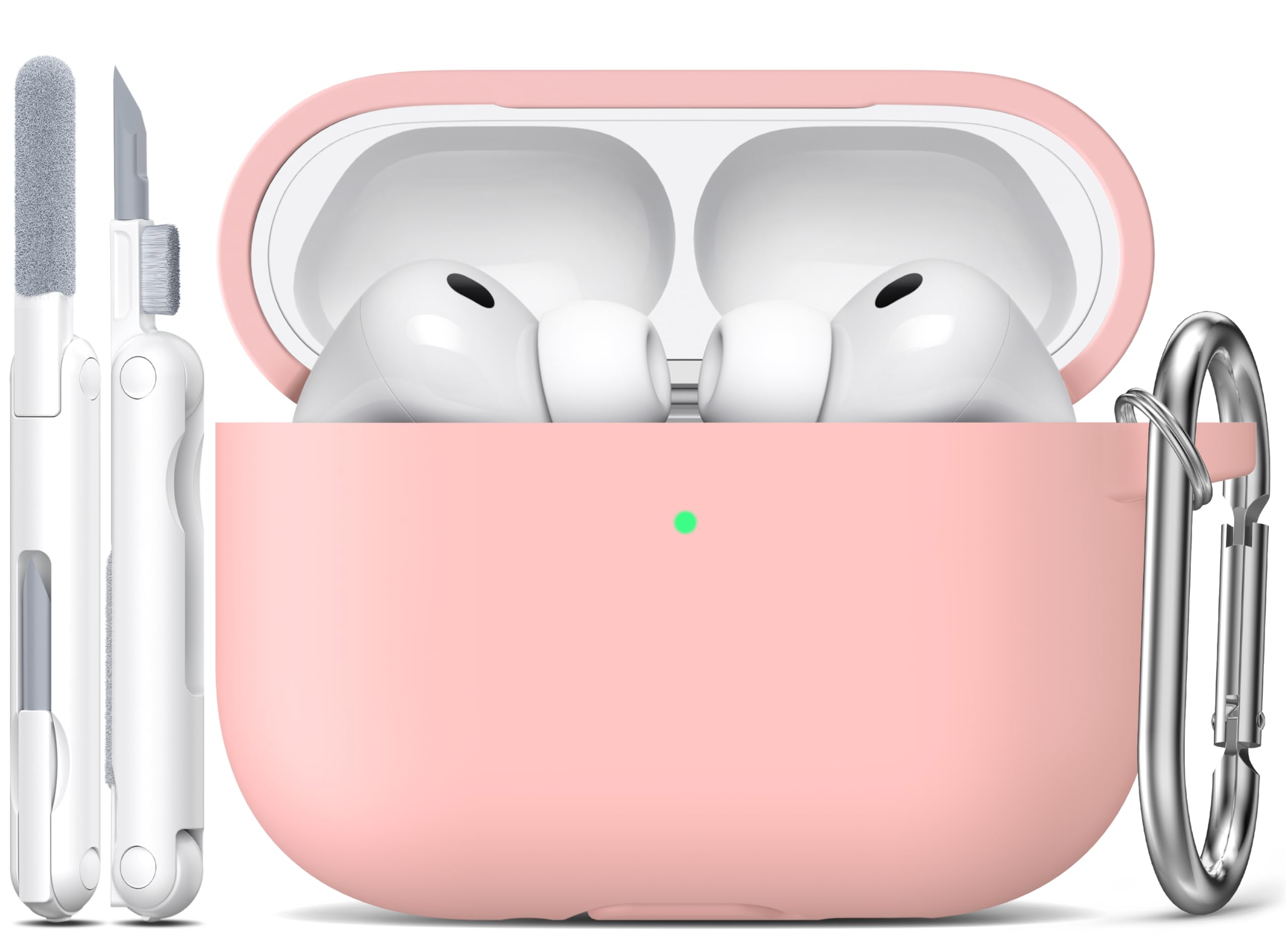 R-fun Funda para AirPods 4 con Kit de Limpieza, Case de Silicona Suave con Llavero, Funda Protectora Completa para Hombres y Mujeres, Compatible con Apple Latest Airpods 4th, Rojo — view 27