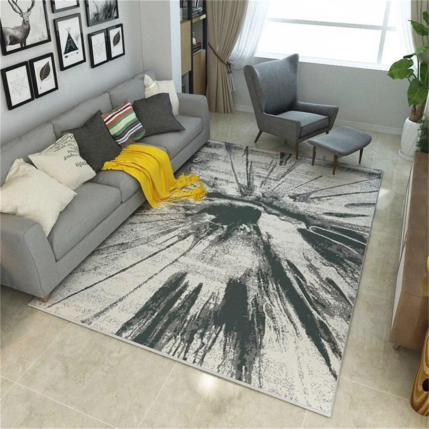 Tapis de salon gris 80x120cm idéal pour sublimer votre couloir