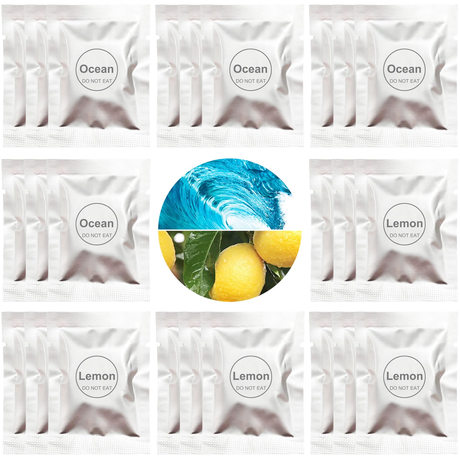 24 Pack Cinnamon & Jasmine Car Air Freshener Refills, Car Air Vent Clip Freshener Replacement Pads, Solid Fragrance Scent Refill Tablets: Ocean+Lemon