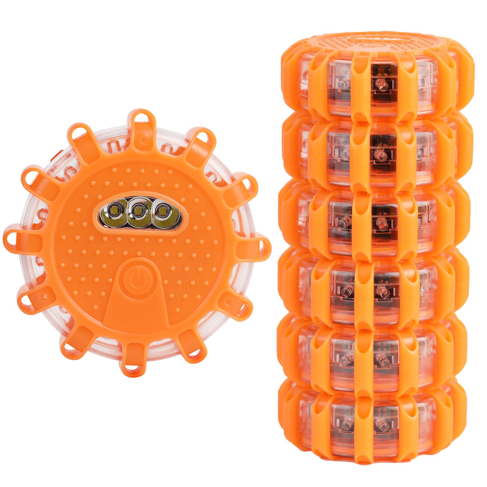 ALLOMN LED Road Flares, 6 Confezioni di Luci di Avvertimento Lampeggianti di Sicurezza con 9 Modalità di Flash Kit di Luci di Emergenza Stradali Impermeabili per Auto, Camion, Camper, Veicoli, Barche