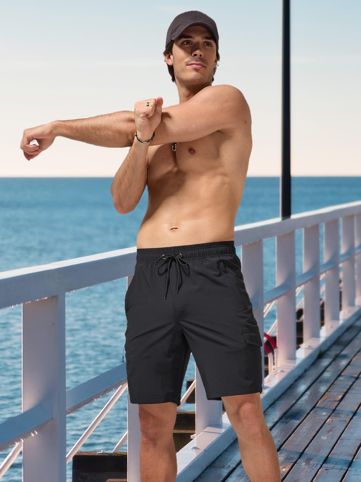Arcweg Bañador Hombre: Shorts de Natación de Secado Rápido, Bolsillo con Cremallera para Deporte y Ocio (S-3XL)