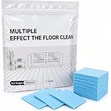 Floor Cleaning Tablets for Mopping, 100 Piece Multi Effect Floor Cleaner Sheets, Water Soluble Cleaning Solution for Hardwood, Tile, Laminate & Vinyl, Lemon Scent, Scratch-Free Blue