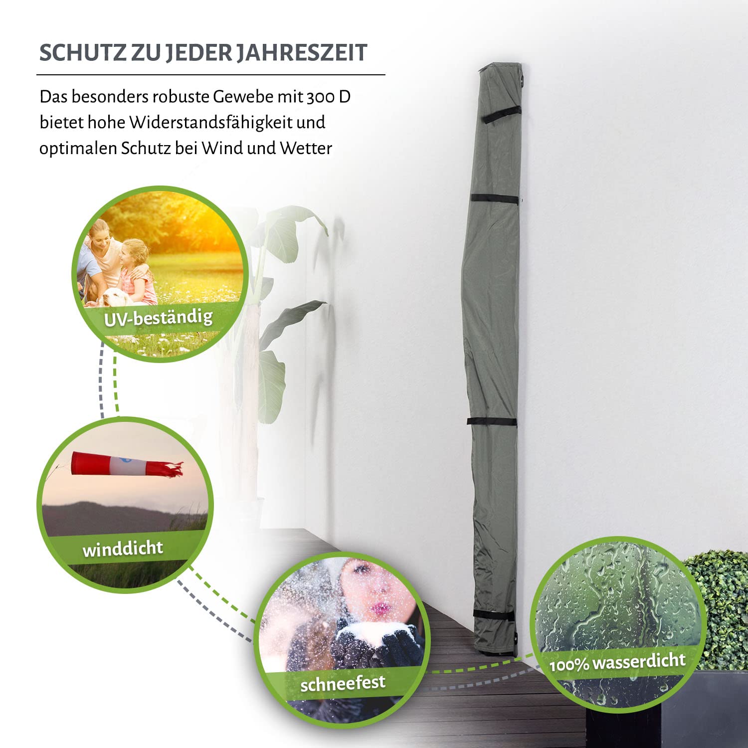 empasa Schutzhülle Wetterschutzhülle Abdeckhaube Schutzhaube Regenschutz Abdeckung für unsere Seitenmarkise 'Start 3.0', grau