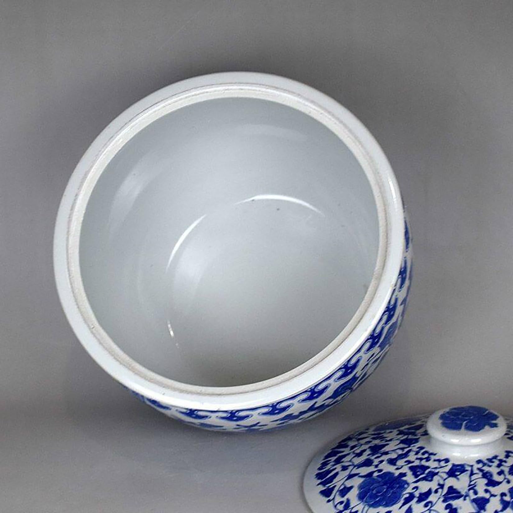 Niebiesko-biały Ceramiczny Słoik Na Ryż Klasyczny Porcelanowy Dozownik Do Żywności Beczka Na Ryż 5kg/10kg/15kg Pojemnik Na Karmę Dla Zwierząt(C,2.5kg)