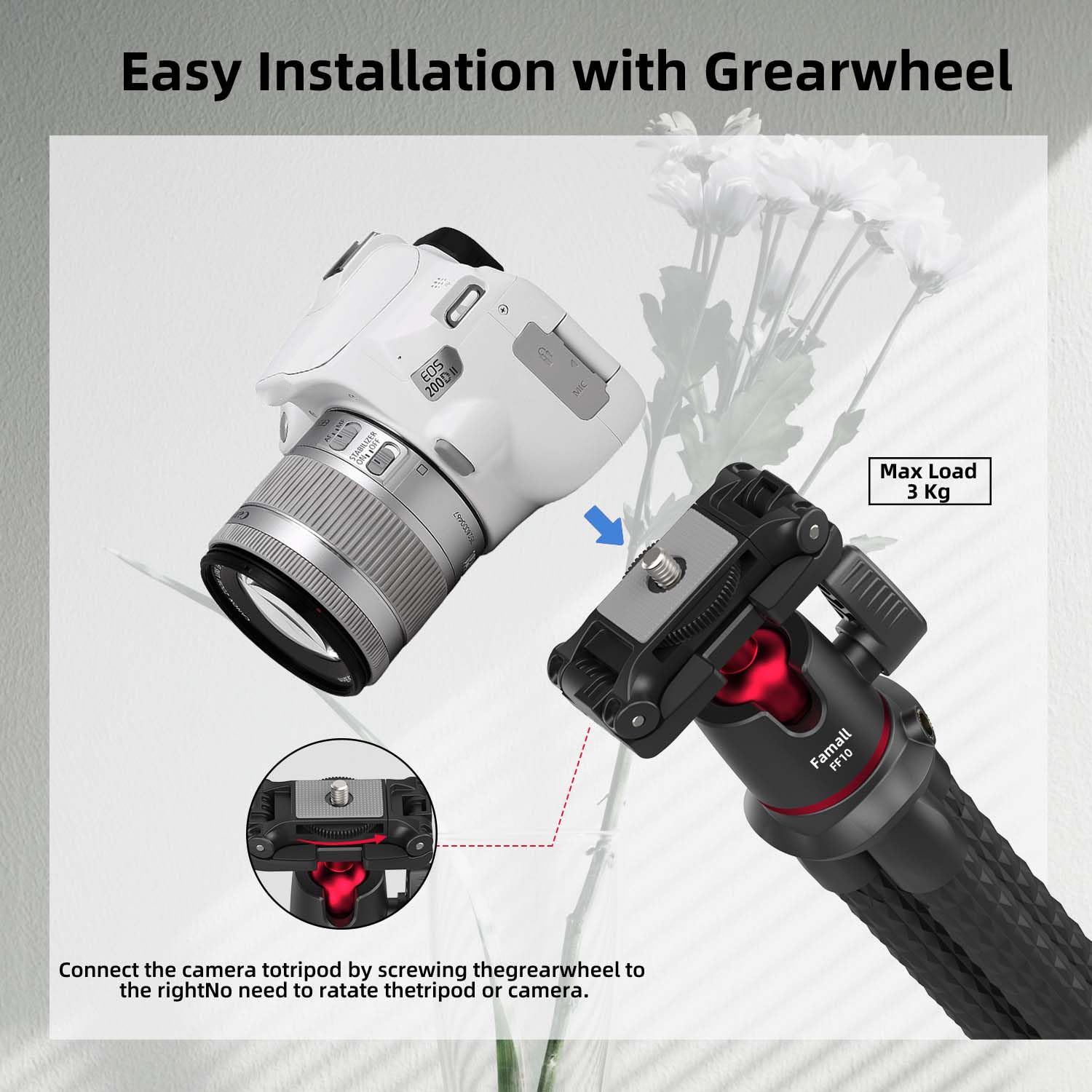 Trípode de cámara flexible para teléfono, soporte oculto para teléfono con soporte de zapata fría, tornillo de 1/4 pulgadas para brazo mágico, soporte de trípode para GoPro para iPhone,