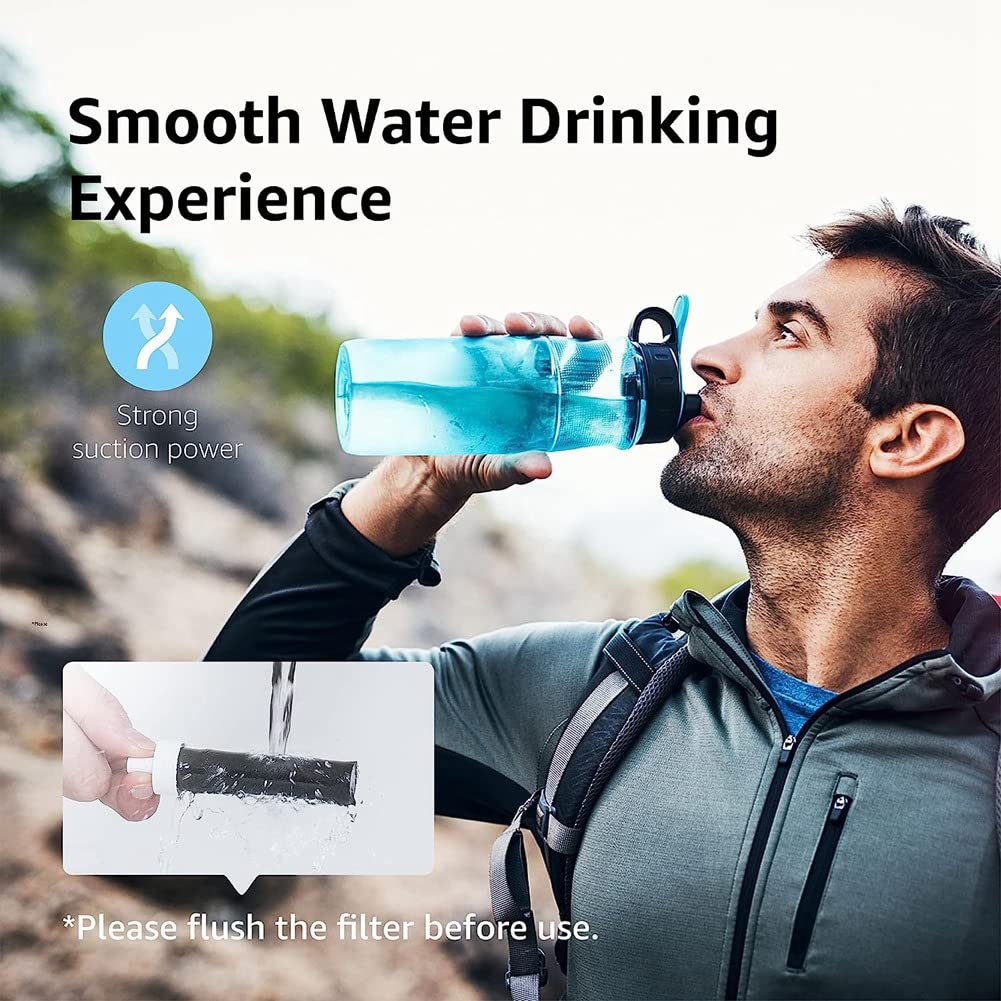 Kqcibz Replacement Spare Parts Activated Carbon Water Bottles Filters for BB06, Hard Edge, Sport Bottles Filters, 10 Count, Black