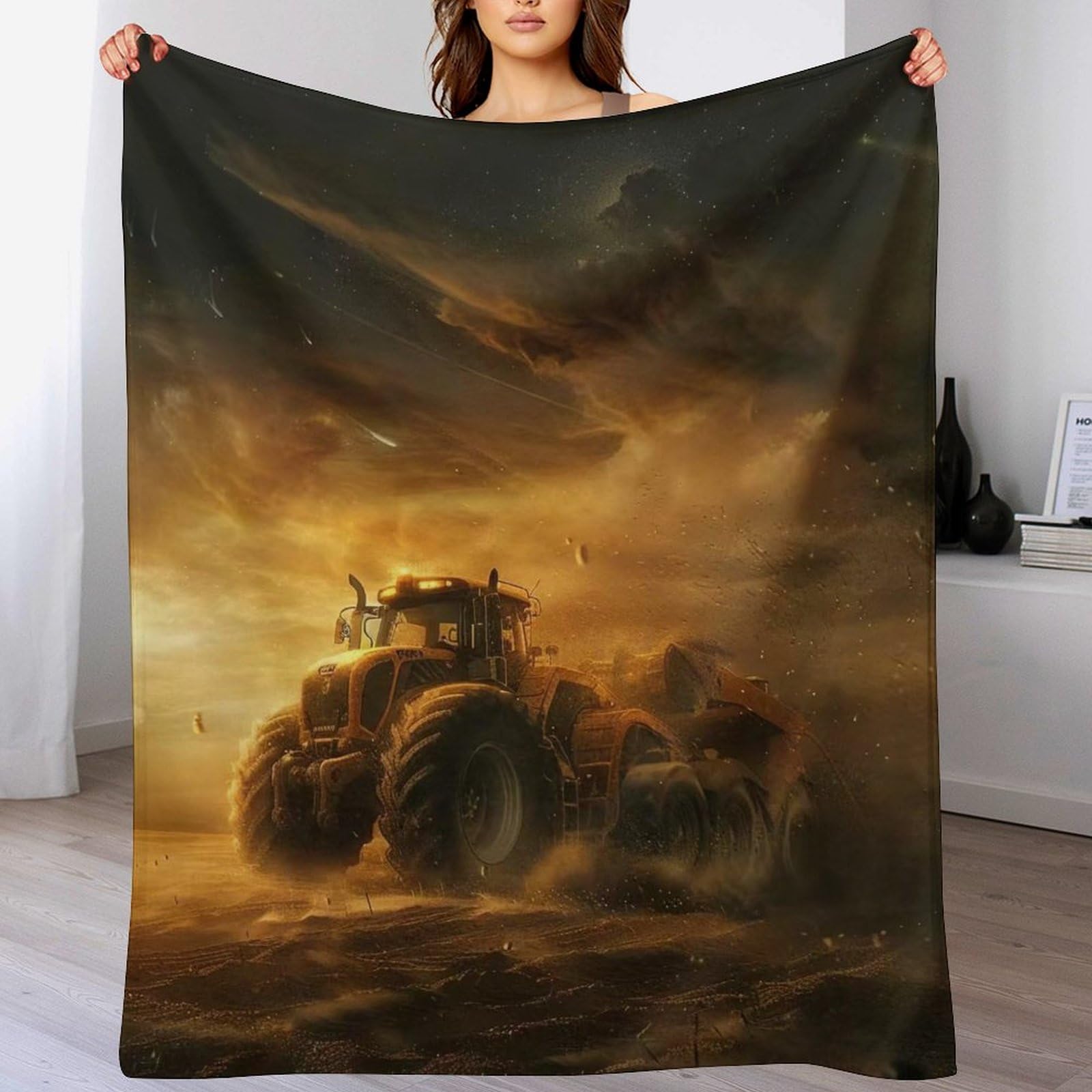 Tractor Comfort Fur Throw Blanket - Soft, Warm, Cozy, Luxury, Fluffy Blankets for Couch And Bed - Throws for Sofa for Kids Teen Young Boys Girls,（150×200cm）