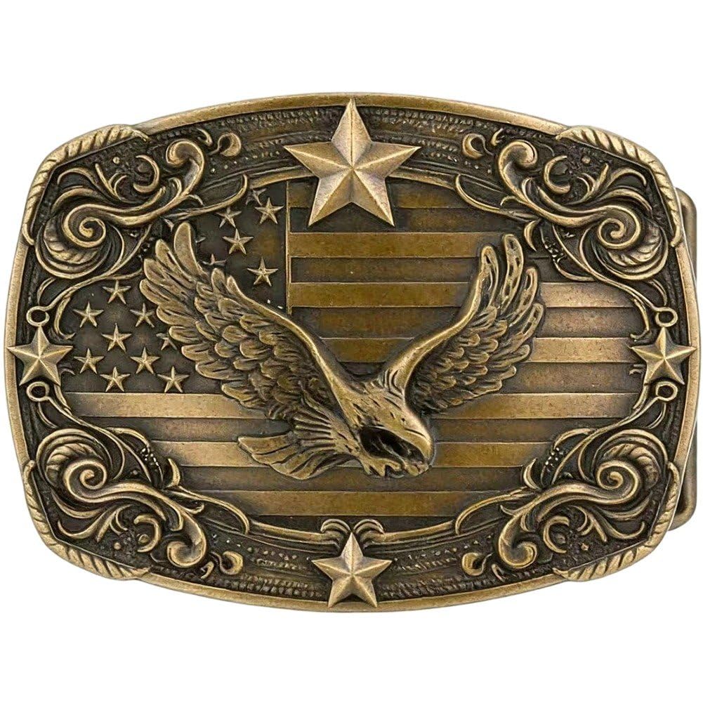 Lamdbao Vintage Metal Men Belt Clasp, Belt Buckle, Western Cowboy Buckle Replacement Belts Accessory for Men Women