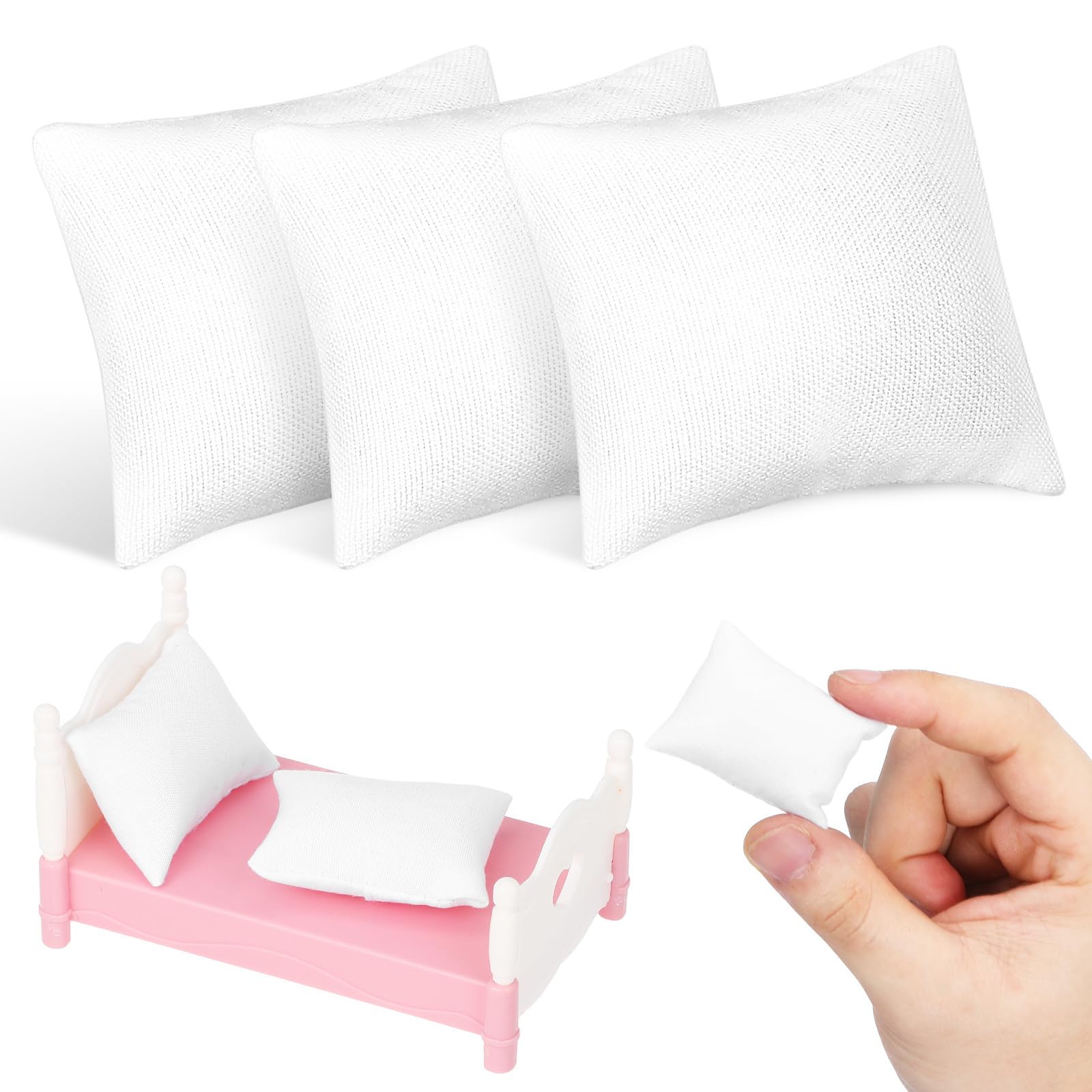Vaguelly 6Pcs Miniature Dollhouse Pillows 1 12 Scale Cloth Cushions for Dollhouse Sofa Decoration Miniature Home Accessories Set