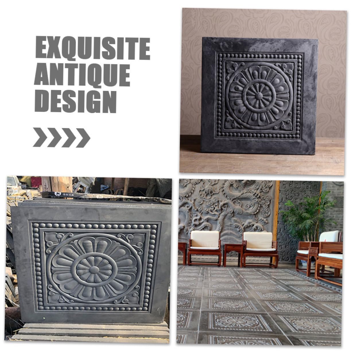 LALAFINA Molde de Ladrillo de Hormigón Reutilizable para Pavimento Exterior, Plástico Diseño Antiguo y Resistente al Deslizamiento para Patios y Jardines