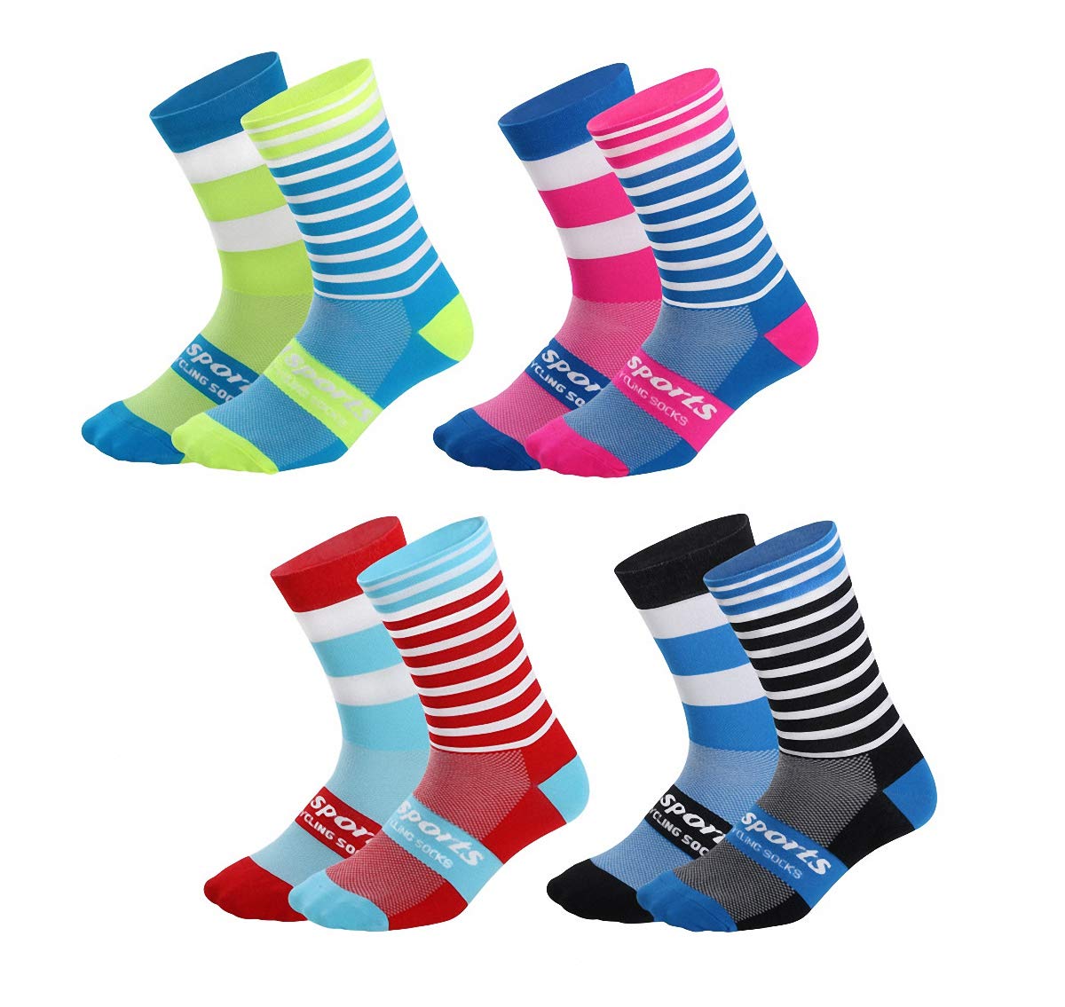 GuaziV Cycling Socks for Men & Women，Colorful Compression Hiking Socks Running Socks for Travelling, Walking, Climbing