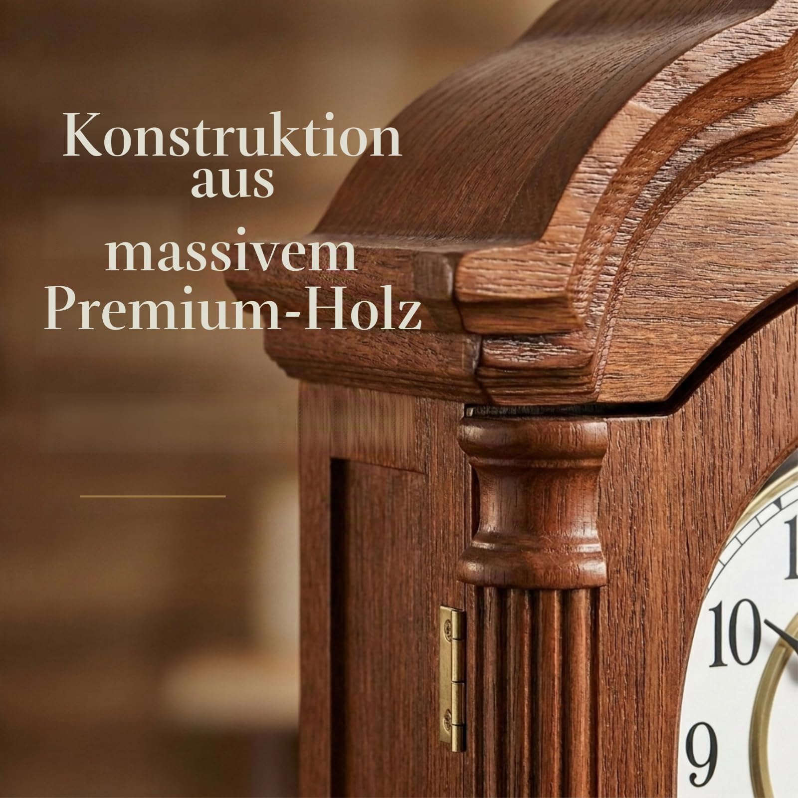 Pendel-Wanduhr, batteriebetrieben, groß, hölzerne hängende Großvater-Wanduhr mit Pendel, leise, hergestellt aus echtem Holz, für Wohnzimmer-Dekor, Büro und Heimdekoration, Geschenk, 66 x 30 cm | Uhr aus Massivholz, 66 x 30,5 cm, geräuschlos, batteriebetri