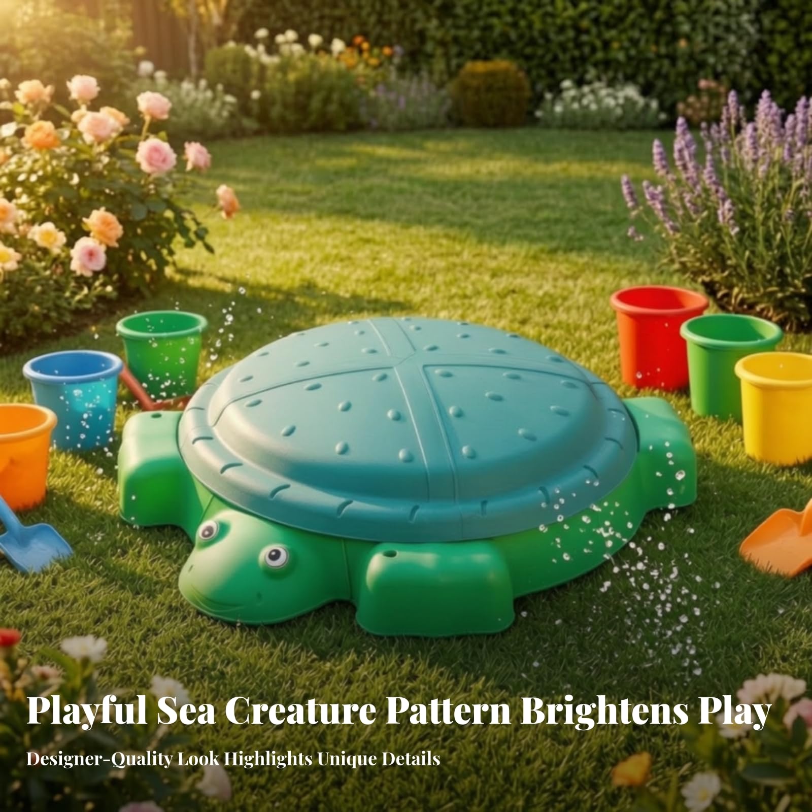 Piscina y Agua Portátil Juguete | Plástico Resistente, Caja con Tapa, para Jardín, Niños