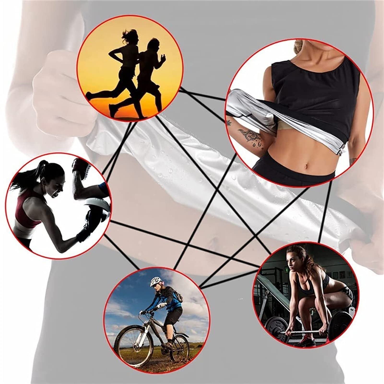 Sauna Vest Top T-shirt Afslanken Compressie Afslanken Zweten Sport Gym Hardlopen Fitness Korte Mouw Heren(Women,XXL