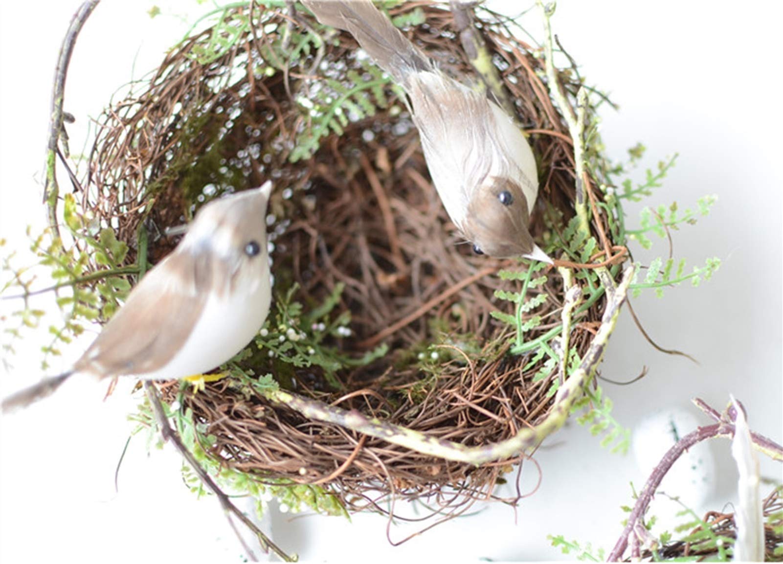 Nichoir Oiseaux Perroquet Artificiel Nid d'oiseaux Canaries avec œufs décoratifs, Cage d'oiseaux nichoirs naturels, 11x5cm, 13x7cm (Size : 11x5cm)