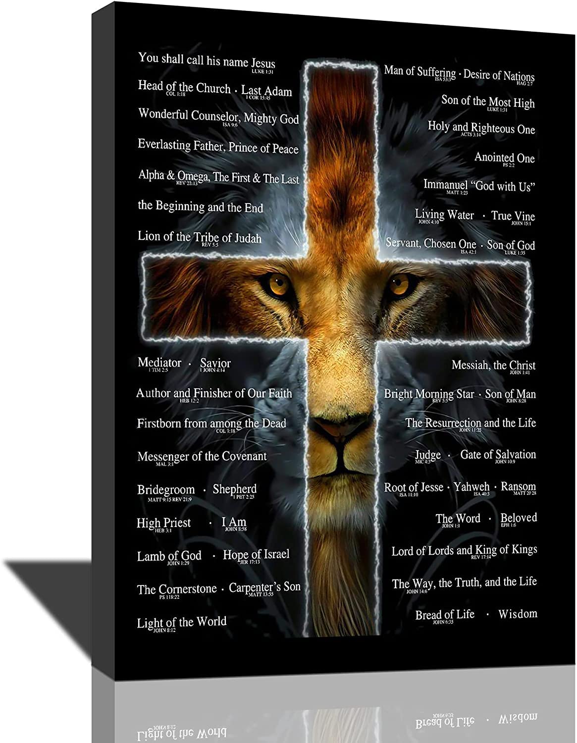 Sponsored Ad – MountFlow Christian Lion Wall Art Scripture Bible Verse Wall Decor Lion of Judah Poster Religious Canvas Prints Painting Framed Artwork for Bedroom Living Room Church 12''x16''