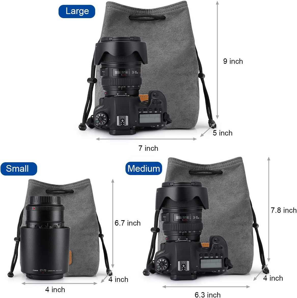 Discount 90% S-ZONE Soft Camera Bag DSLR Insert Handbag Drawstring Lens Case Compatible with Canon Nikon Sony Cheap S-ZONE Soft Camera Bag DSLR Insert Handbag Drawstring Lens Case Compatible with Canon Nikon Sony