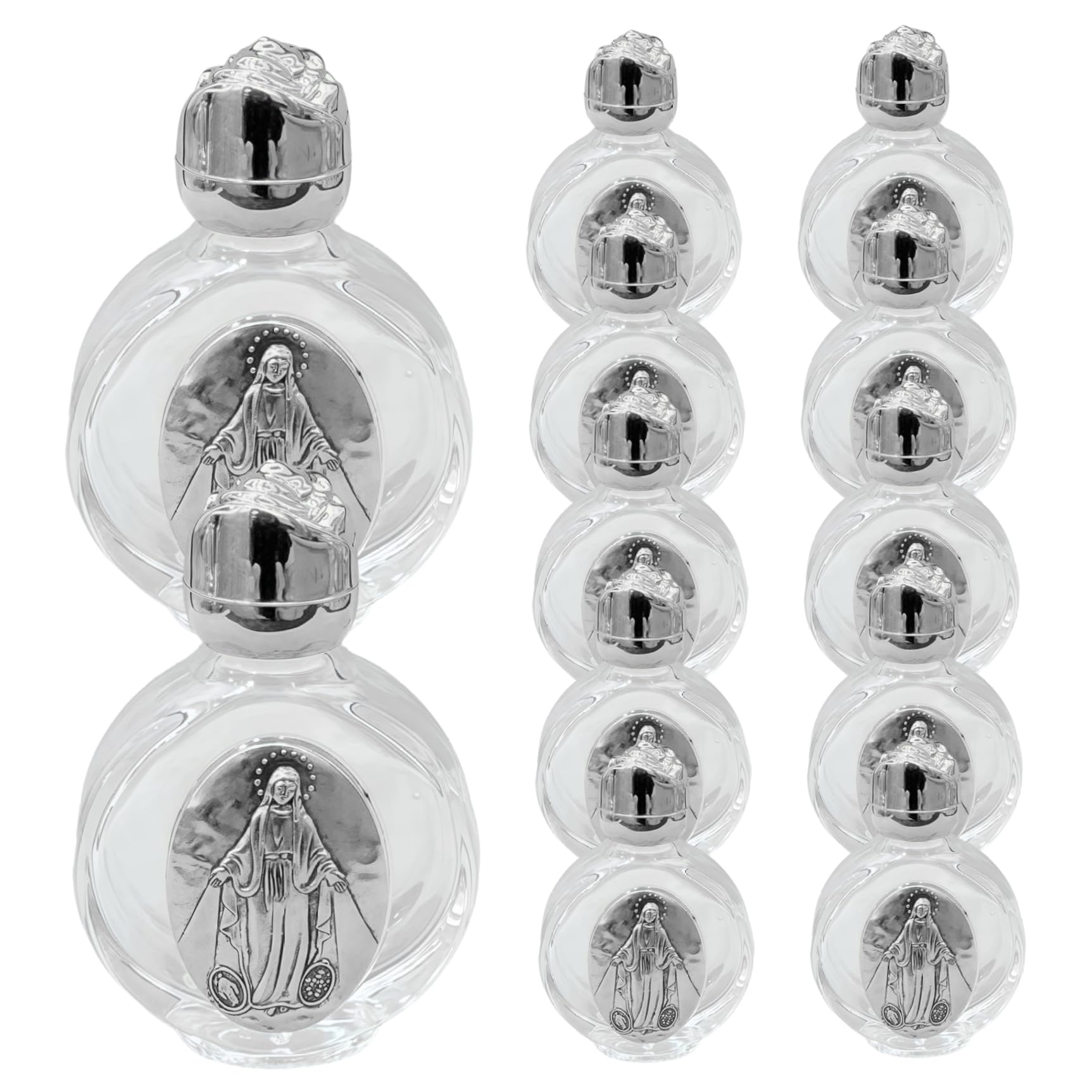 Grsrkep 12Pcs Holy Water Bottle Catholic Christian Holy Water Container with Toned Cap Multi-purpose Empty Bottles for Church, Toiletries, Baptism Favors