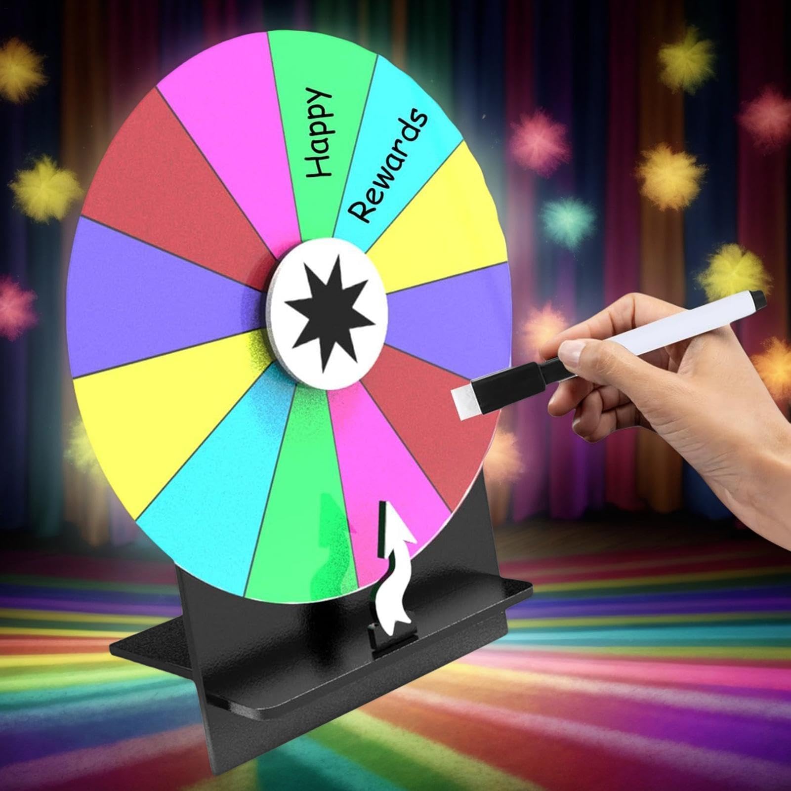 Roue de prix 30,5 cm | Spinner de table avec 12 emplacements et marqueur