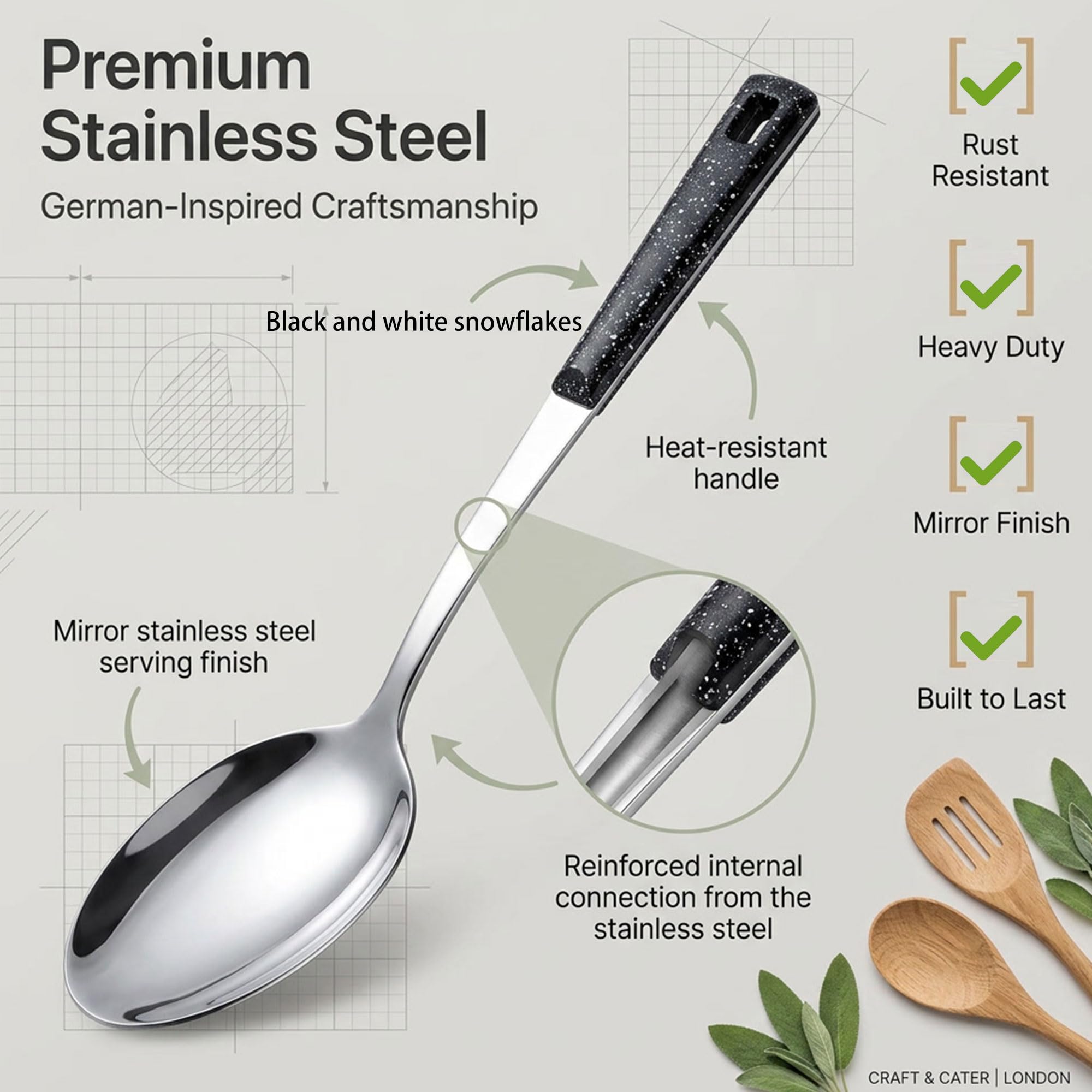 Utensilios de servir de metal de acero inoxidable: juego de cucharas para servir, cucharas ranuradas y pinzas para servir. Tenedor de servir, servidor de pasteles