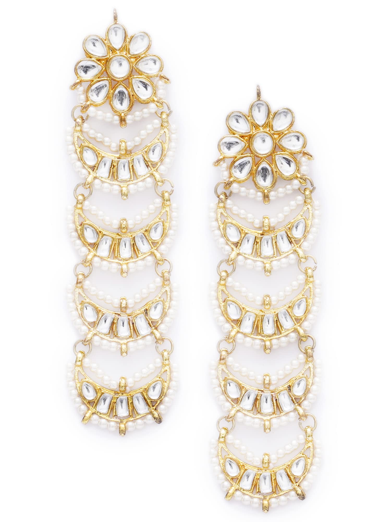 Karatcart Gold Plated Floral Shape Handcrafted Kundan Drop Earrings for Women (B09M3WPN3N) Amazon Price History, Amazon Price Tracker