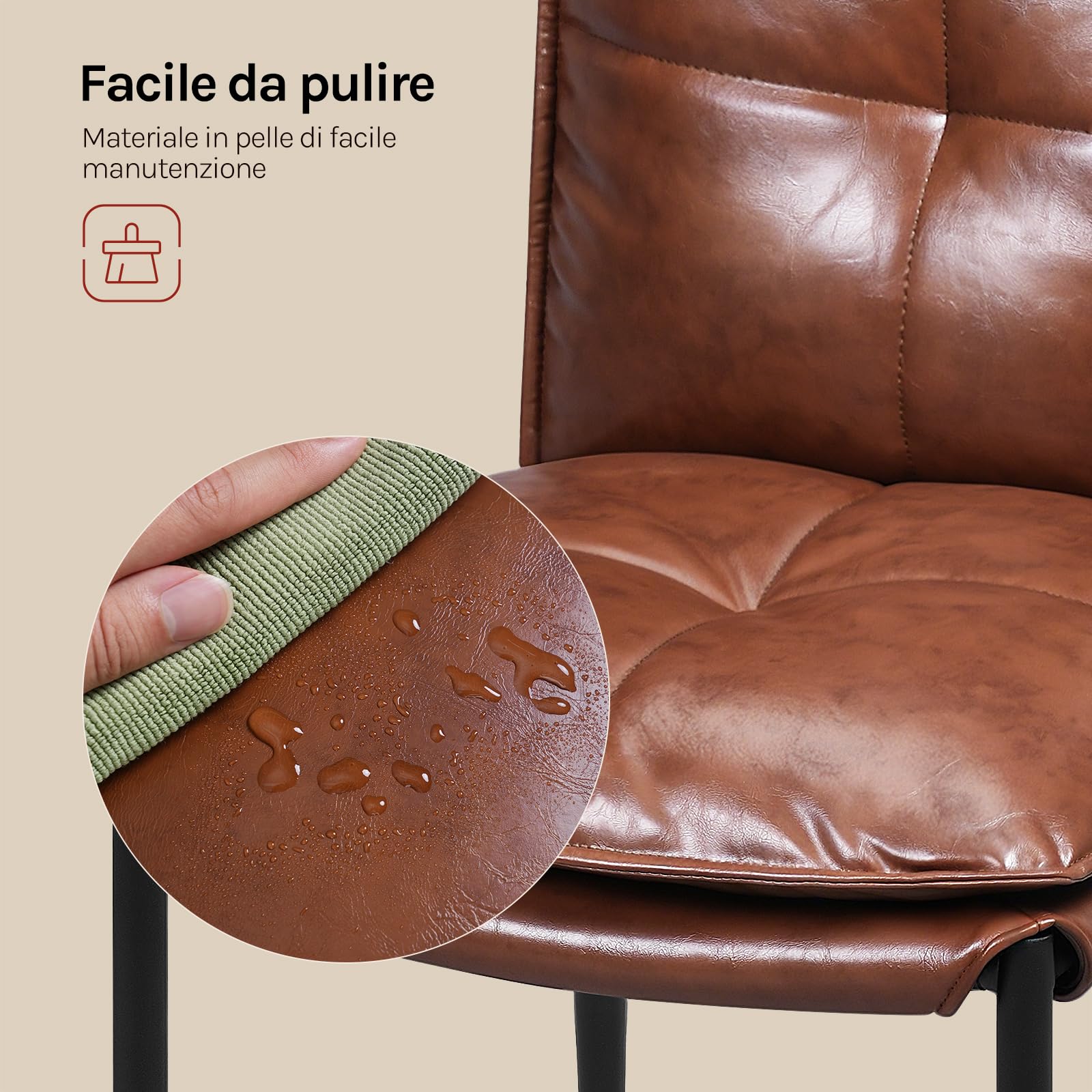 WOLTU Set di 4 Sedie Sala da Pranzo con Schienale Alto