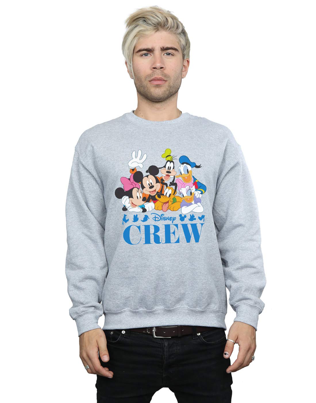 Disney Men's Mickey Mouse Disney Friends Sweatshirt Sport Grey Medium