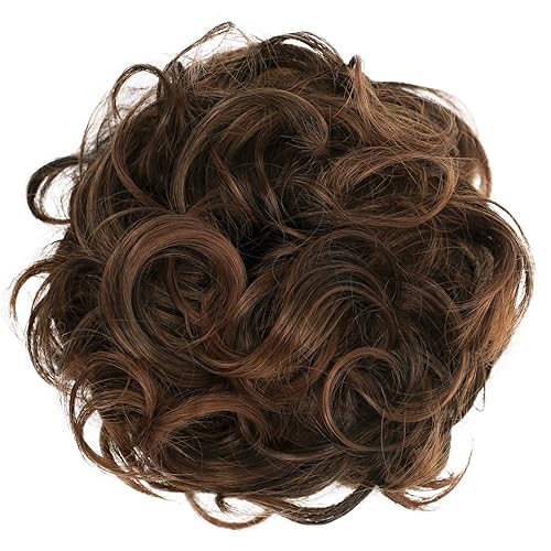 PrettyShop - Banda elástica tipo postizo de cabello voluminoso apenas ondulado, ideal para peinados recogidos de novias o rodetes desaliñados, color